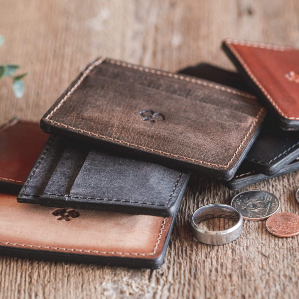 American-made Main Street Forge leather card holder