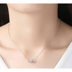 European and American double buckle 925 clavicle chain
