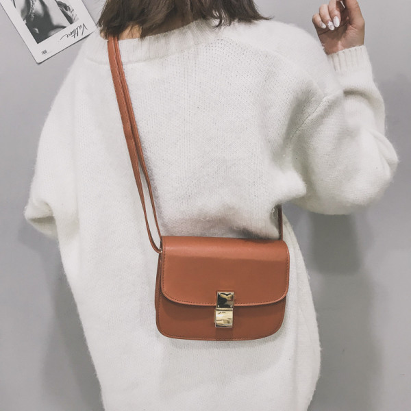 Korean leather simple all-match small square bag
