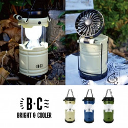 Japanese design LED light + fan dual-purpose camping supplies